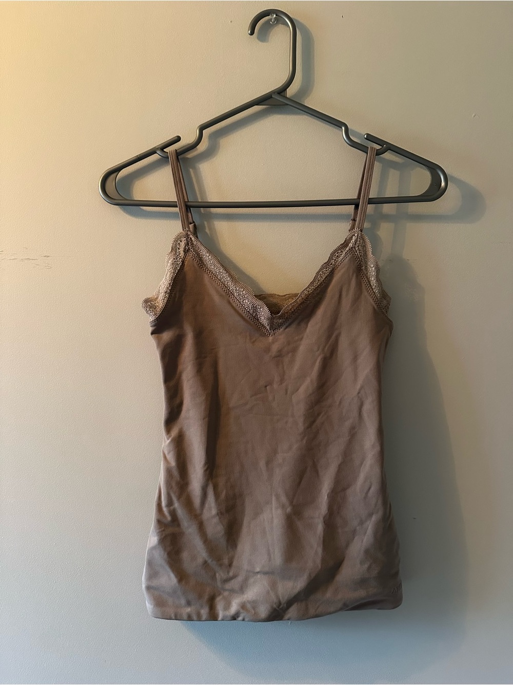 Aritzia Taupe Lace-Trim Cami Tank
